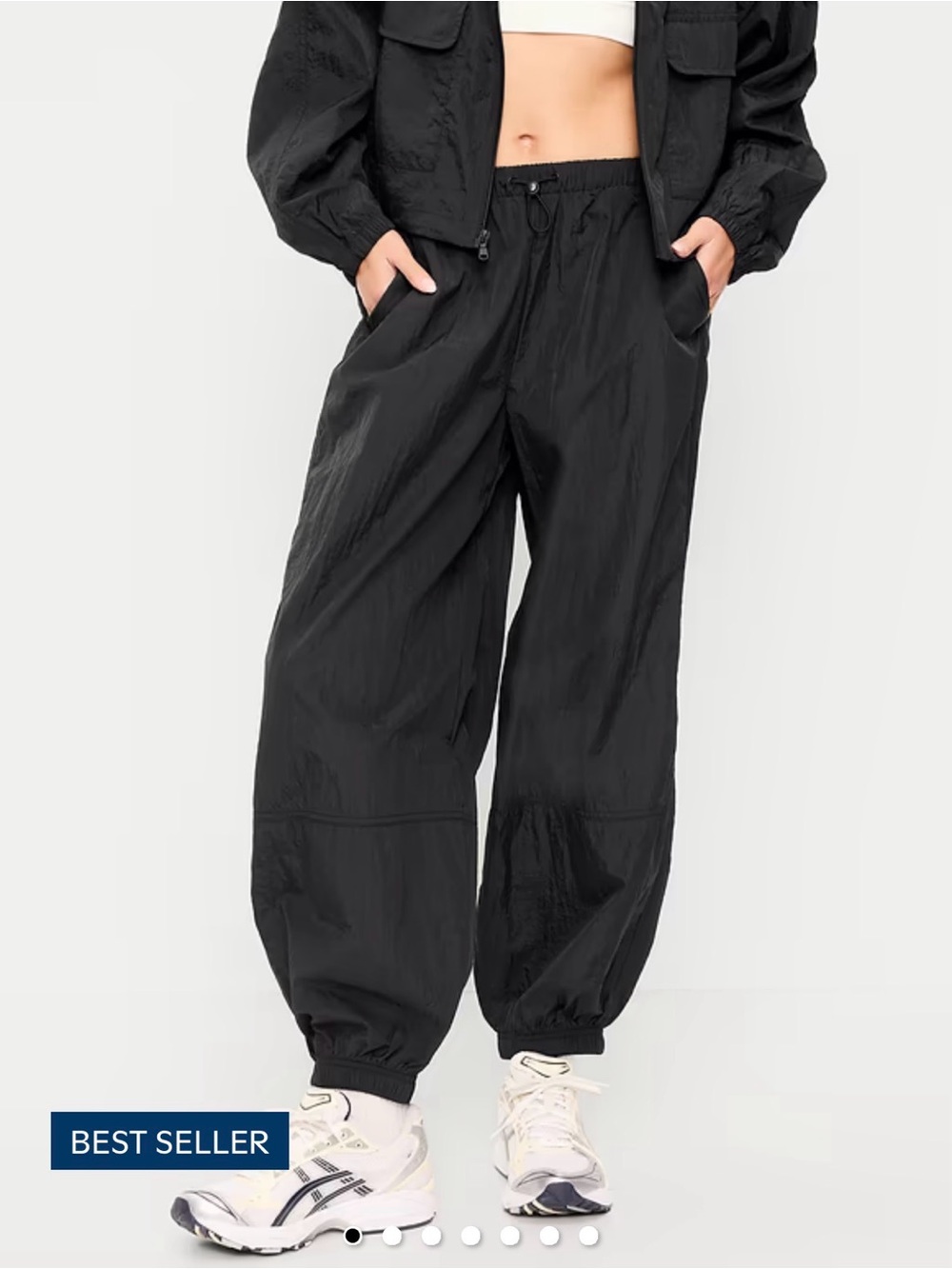 Black Old Navy Windbreaker Parachute Pants